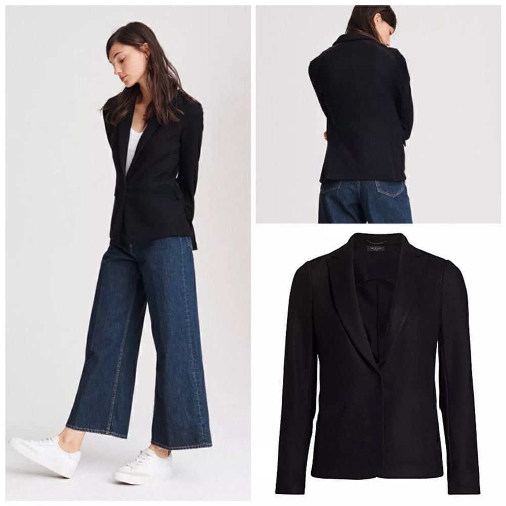 Rag & Bone Tuxedo Blazer In Charcoal black